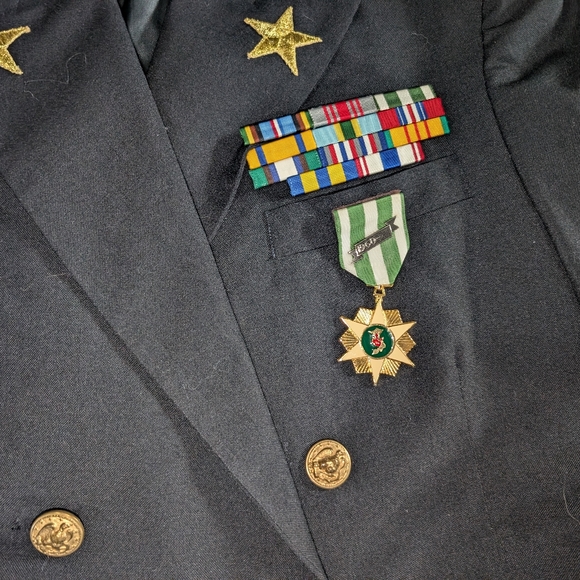 Gail Dauer Embellished Vintage 70s Military Dress Coat - Picture 5 of 13